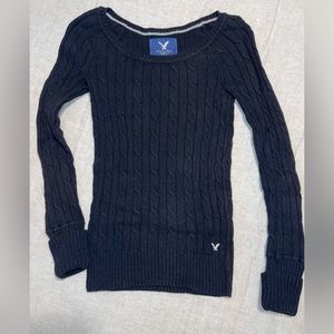 American Eagle Black Sweater with Emblem